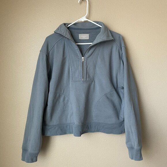 Everlane Cotton The Track Half-Zip in Faded Blue M - Picture 4 of 7